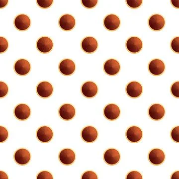 Chocolate cookie dot seamless pattern on white background イラスト素材