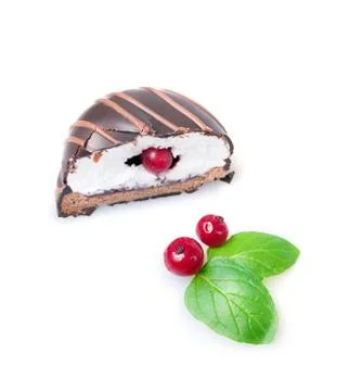Chocolate cookie isolated on white Foto stock