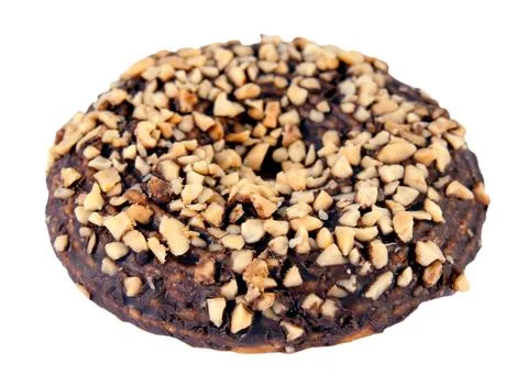Chocolate cookie with nuts Stock Photos