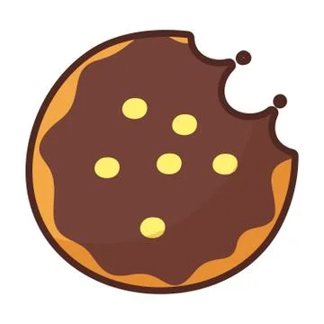 Chocolate cookie on white background Stock Illustration