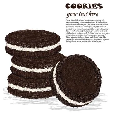 Chocolate cookies Stock Illustration