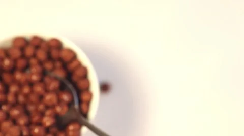 Chocolate corn flakes with milk Stock Footage 46015248