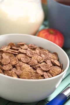 Chocolate corn flakes Stock Photos