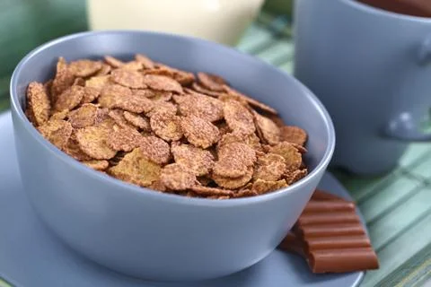 Chocolate corn flakes Stock Photos