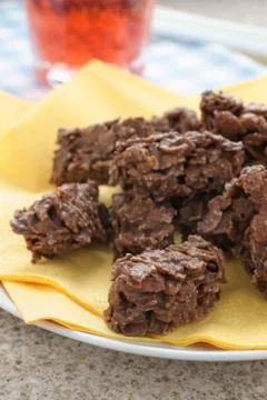 Chocolate cornflake cakes Stock Photos