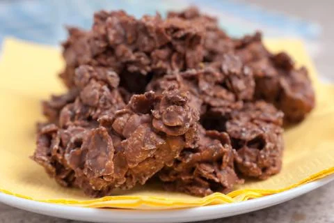 Chocolate Cornflake Cakes Stock Photos