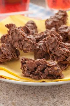 Chocolate Cornflake Cakes Stock Photos