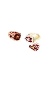 Chocolate covered dates stuffed with almonds Illustrazione stock