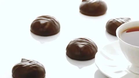 Chocolate covered marshmallows Stock Footage 47918401