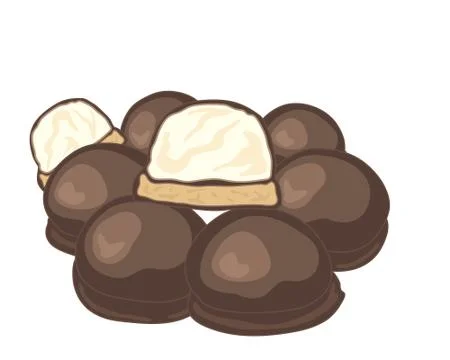 Chocolate covered marshmallows Illustrazione stock