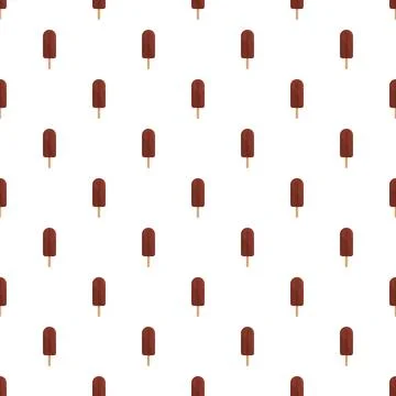 Chocolate covered popsicles creating a seamless repeating pattern Illustrazione stock