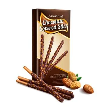 Chocolate covered stick element Stock Illustration