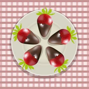 Chocolate covered strawberries 스톡 일러스트