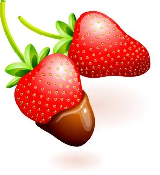 Chocolate covered strawberries Stock Illustration