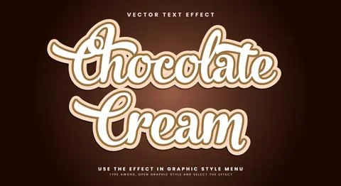 Chocolate Cream 3D editable text effect Template Stock Illustration