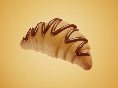 Chocolate Croissant with Chocolate Stock-Illustration