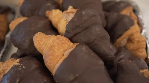 Chocolate croissant Stock Footage 111891684