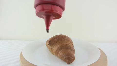 Chocolate croissant Stock Footage 249740550