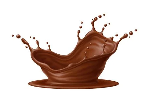 Chocolate crown splash and flow wave liquid swirl Stock Illustration