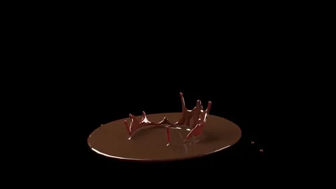 Chocolate crown splash1 thick Stock Footage 340822463