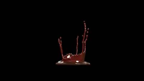 Chocolate crown splash4 thin Stock Footage 340822521