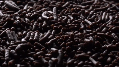 Chocolate crumbs in rotation. Stock Footage 99291397