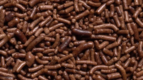 Chocolate crumbs in rotation. Stock Footage 99292086