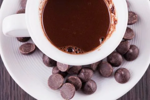 Chocolate in cup Stock Photos