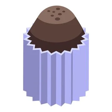 Chocolate cupcake icon isometric vector. Candy festival Stock Illustration