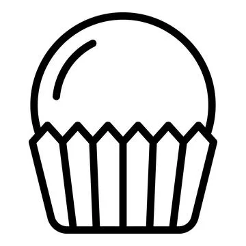 Chocolate cupcake icon outline vector. Candy food 스톡 일러스트