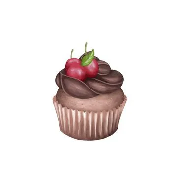 Chocolate cupcake illustration Stock Illustration
