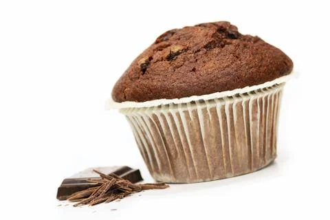 Chocolate cupcake isolated Stock Photos
