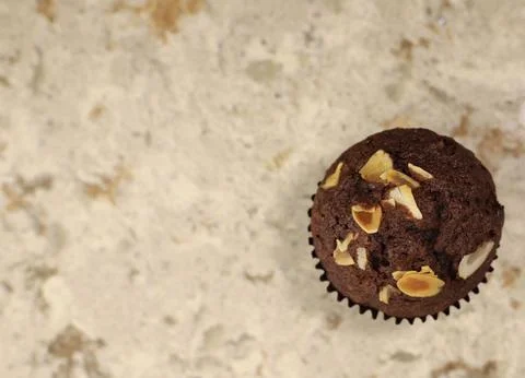 Chocolate cupcake with nuts 2 Stock Photos