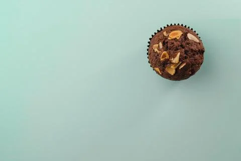 Chocolate cupcake with nuts 3 Stock Photos