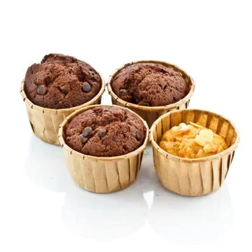 Chocolate cupcake wth fork Stock Photos