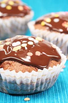 Chocolate cupcakes Stock Photos
