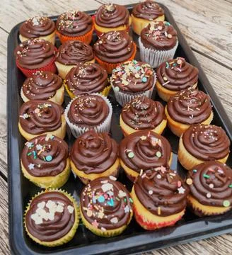 Chocolate Cupcakes Stock Photos