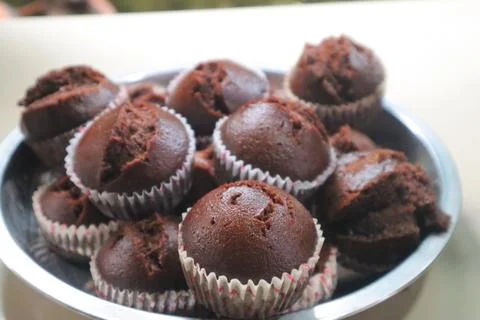 Chocolate cupcakes Stock Photos