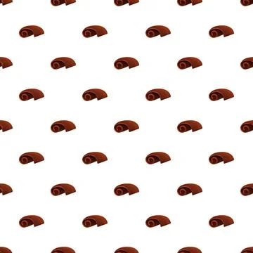 Chocolate curls seamless pattern decorating sweet dessert Illustrazione stock
