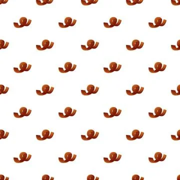 Chocolate curls seamless pattern on white background Stock Illustration