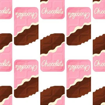 Chocolate day tile packaging gift pattern textile Stock Illustration
