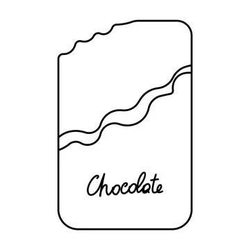 Chocolate day tile packaging gift icon line Stock Illustration