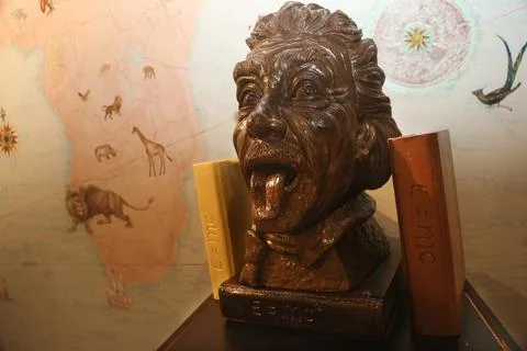 Chocolate design of Albert Einstein Stock Photos