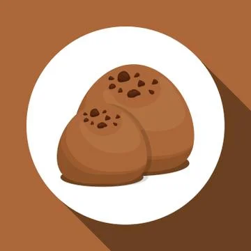 Chocolate design over white background, vector illustration Ilustração Stock