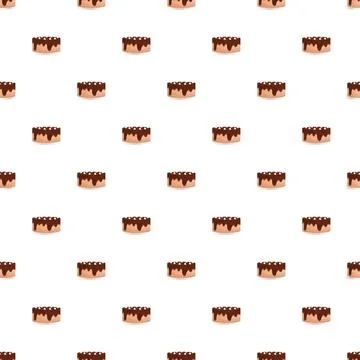 Chocolate dessert cake decorative pattern on white background 스톡 일러스트