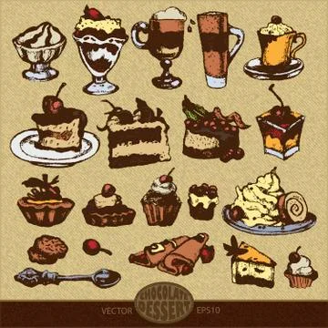 Chocolate dessert Stock Illustration