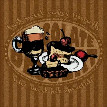 Chocolate dessert Stock Illustration