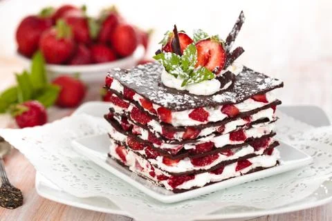 Chocolate dessert. Stock Photos