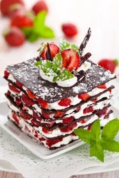 Chocolate dessert. Stock Photos