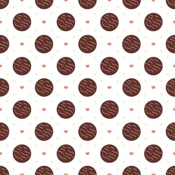 Chocolate Dessert Seamless Pattern Illustration with Melted Sweets and Cake.. Illustrazione stock